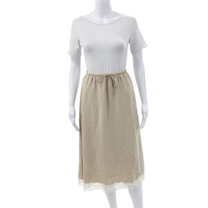 Wilfred Aritzia Women Beige Long Straight Pencil Skirt Polyester Size 2XS